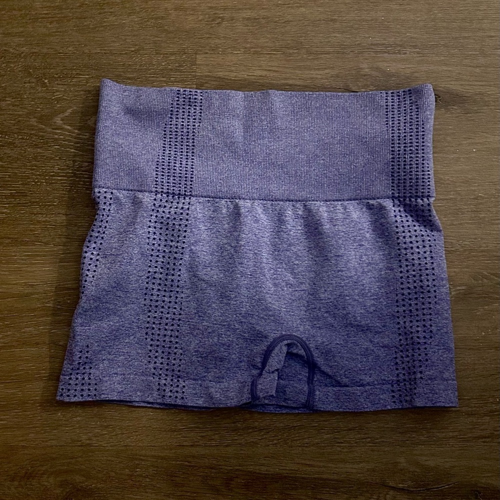 Pink, purple, and blue athletic short set